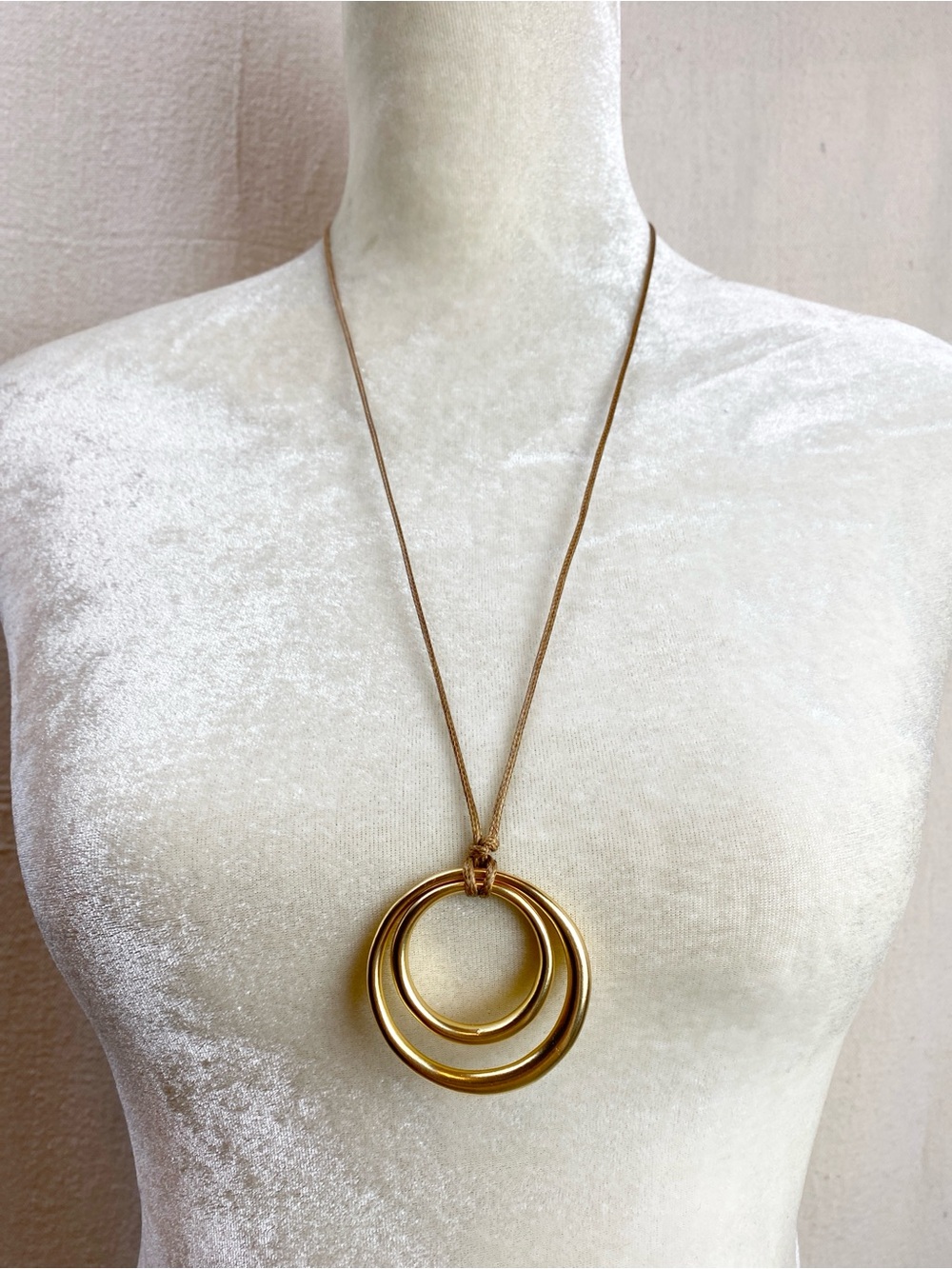 J. Jill Matte Gold Double-Ring Pendant Necklace - Women Jewelry